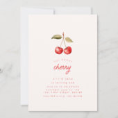 私たちの甘いさくらんぼバースデーパーティー招待状 招待状 (正面)