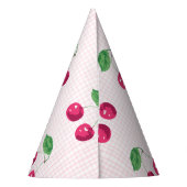 「私たちの甘いさくらんぼ」ピンク&グリーン誕生日 パーティーハット (裏面)
