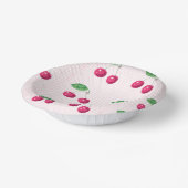 「私たちの甘いさくらんぼ」ピンク&グリーン誕生日 ペーパーボウル (傾斜あり)