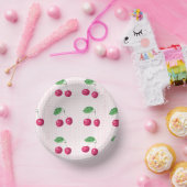 「私たちの甘いさくらんぼ」ピンク&グリーン誕生日 ペーパーボウル (パーティー)