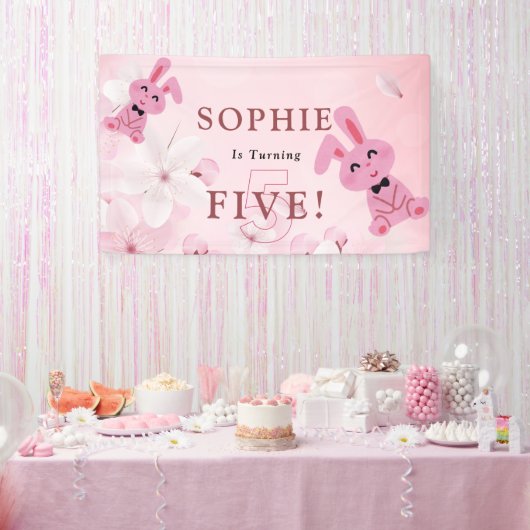 私たちの甘いバニープリンセスは5ターン!パーティーバナー 横断幕 (パーティー)