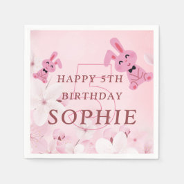 私たちの甘いバニープリンセスは5ターン！誕生日ナプキン スタンダードカクテルナプキン