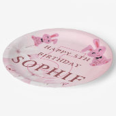 私たちの甘いバニープリンセスは5ターン！誕生日プレート ペーパープレート (アングル)