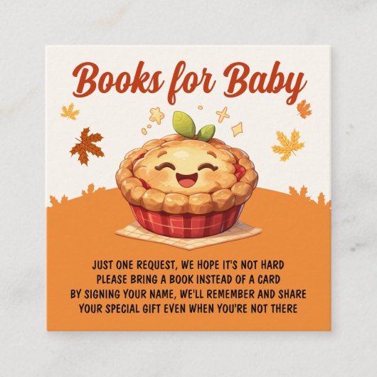 私たちの甘い小さなかわいこちゃんパイ秋ベビーシャワー エンクロージャーカード (正面)