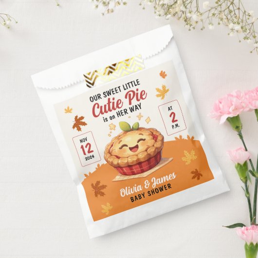 私たちの甘い小さなかわいこちゃんパイ秋ベビーシャワー フェイバーバッグ (封をした状態)