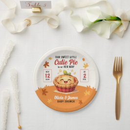 私たちの甘い小さなかわいこちゃんパイ秋ベビーシャワー ペーパープレート