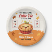 私たちの甘い小さなかわいこちゃんパイ秋ベビーシャワー ペーパープレート (正面)