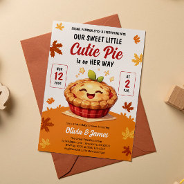 私たちの甘い小さなかわいこちゃんパイ秋ベビーシャワー 招待状
