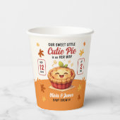 私たちの甘い小さなかわいこちゃんパイ秋ベビーシャワー 紙コップ (裏面)