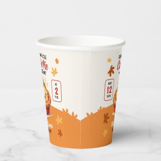 私たちの甘い小さなかわいこちゃんパイ秋ベビーシャワー 紙コップ (右)