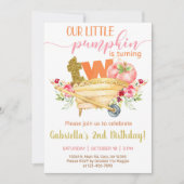 私たちの甘い小さなカボチャの2番目の誕生日招待状。 招待状 (正面)