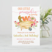 私たちの甘い小さなカボチャの2番目の誕生日招待状。 招待状 (スタンド正面)