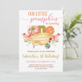 私たちの甘い小さなカボチャ1歳の誕生日招待状。 招待状 (スタンド正面)