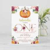 私たちの甘い小さなカボチャ1st誕生日招待状 招待状 (スタンド正面)