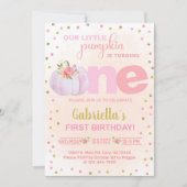 私たちの甘い小さなカボチャ1st誕生日招待状 招待状 (正面)