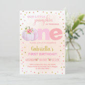 私たちの甘い小さなカボチャ1st誕生日招待状 招待状 (スタンド正面)