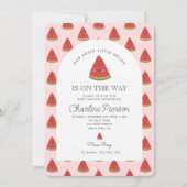 私たちの甘い小さなメロンは赤ちゃんシャワーの途中にある 招待状 (正面)