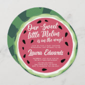 私たちの甘い小さなメロン夏の赤ちゃんシャワー 招待状 (正面/裏面)