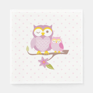私たちの甘い赤ちゃん女の子フクロウ赤ちゃんシャワーナプキン スタンダードランチョンナプキン
