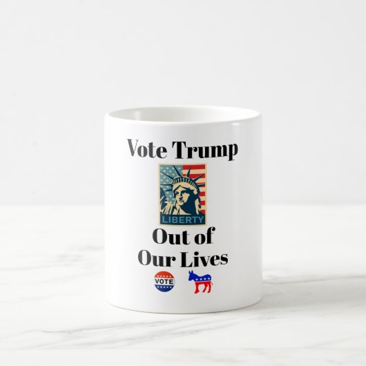 私たちの生活からトランプに投票コーヒーマグ コーヒーマグカップ (中央)