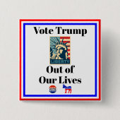 私たちの生活からトランプに投票ボタン 缶バッジ (正面)
