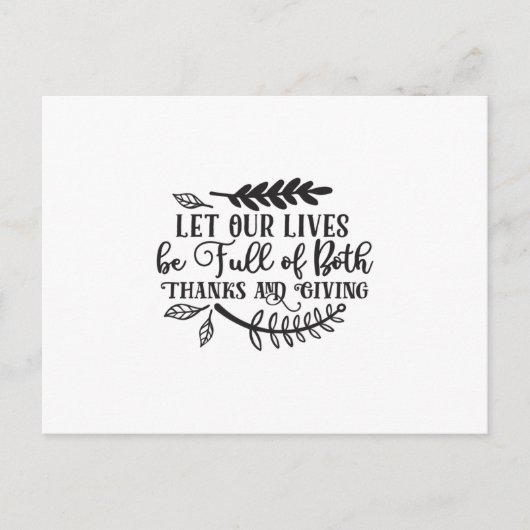 私たちの生活に感謝とギビングの両方が溢れますように ポストカード (正面)