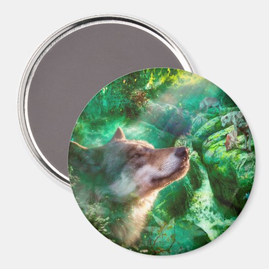 私たちの生活を自由にするオオカミの家族 マグネット (正面/裏面)