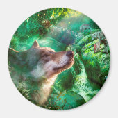 私たちの生活を自由にするオオカミの家族 マグネット (正面)