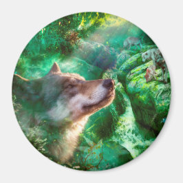 私たちの生活を自由にするオオカミの家族 マグネット