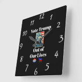 私たちの生活時計からトランプに投票 スクエア壁時計 (傾斜)