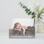 私たちの男の子を紹介，名前ベビー写真 案内ポストカード (スタンド正面)