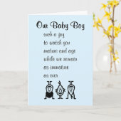 私たちの男の赤ちゃんおもしろいは、息子のための誕生日詩 カード (黄色い花)