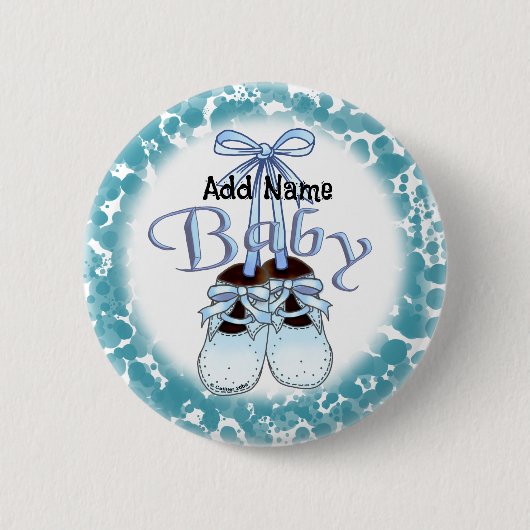 私たちの男の赤ちゃんシューズ 缶バッジ (正面)