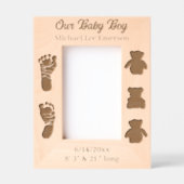 私たちの男の赤ちゃん | 新生児パーソナライズされた レーザー彫刻フレーム (正面)