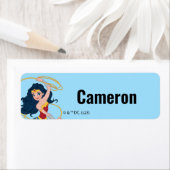 私たちの疑問に思小さな女性の子供 ラベル (インサイチュ)