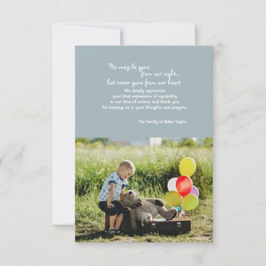 私たちの目から消えた写真　悲しみ　ありがとう サンキューカード (正面)