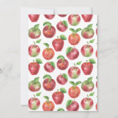 私たちの目と心の赤いリンゴが落ちる ベビーシャワーの招待状 招待状 (裏面)