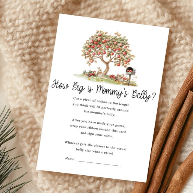 私たちの目のりんご 秋のママの腹大きさゲーム (Fall Apple Tree Baby Shower How Big is Mommy's Belly Game)