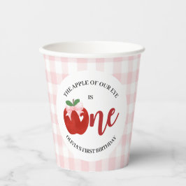 私たちの目のアップルのピンクボウ誕生日 紙コップ