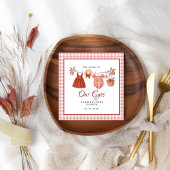 私たちの目のアップルフルーツ秋の赤ちゃん感謝していシャワーあなた スタンダードカクテルナプキン