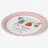 私たちの目のアップルフルーツ秋の赤ちゃん感謝していシャワーあなた ペーパープレート (アングル)