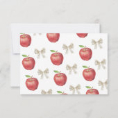 私たちの目のアップル子供の誕生日パーティー感謝していあなた サンキューカード (裏面)