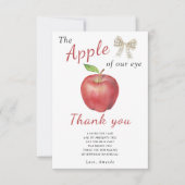 私たちの目のアップル子供の誕生日パーティー感謝していあなた サンキューカード (正面)