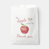 私たちの目のアップル子供の誕生日パーティー感謝していあなた フェイバーバッグ (正面)