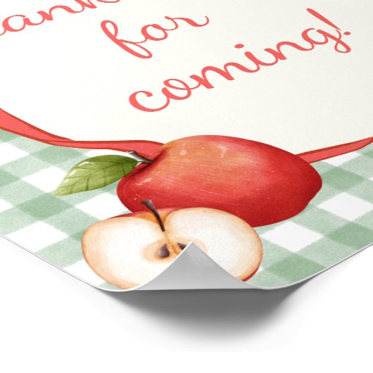 私たちの目のギンガムアップルのサイン来に感謝 ポスター (角)