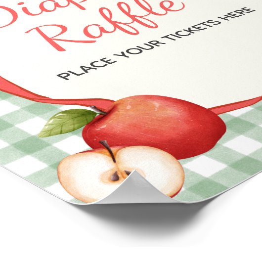 私たちの目のギンガムアップルベビーおむつラッフルサイン ポスター (角)