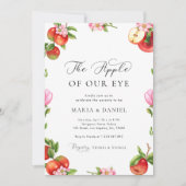 私たちの目のリンゴのテーマ赤ちゃんシャワー 招待状 (正面)