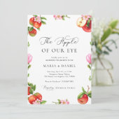 私たちの目のリンゴのテーマ赤ちゃんシャワー 招待状 (スタンド正面)
