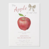 私たちの目のリンゴの色ベビーシャワー ベラム紙招待状 (正面)