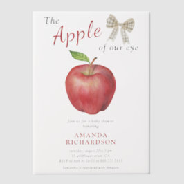 私たちの目のリンゴの色ベビーシャワー ベラム紙招待状
